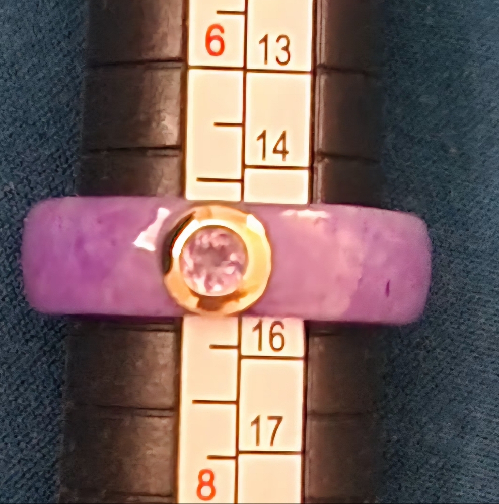 Lavender Jade and Amethyst Ring Size 7